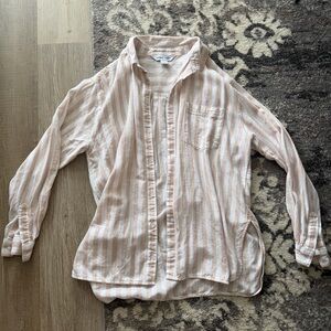 Old Navy Boyfriend Size M Striped Button-Up Shirt